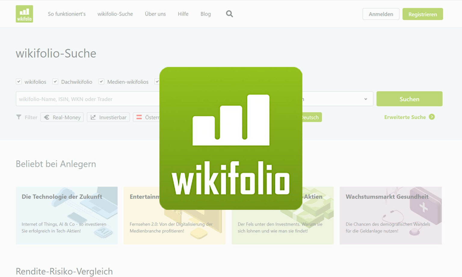 Wikifolio Website und Logo